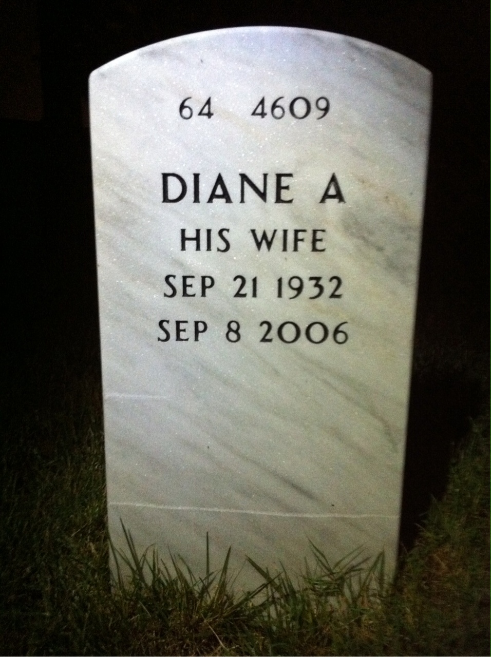 Back of headstone — Thomas Tracey