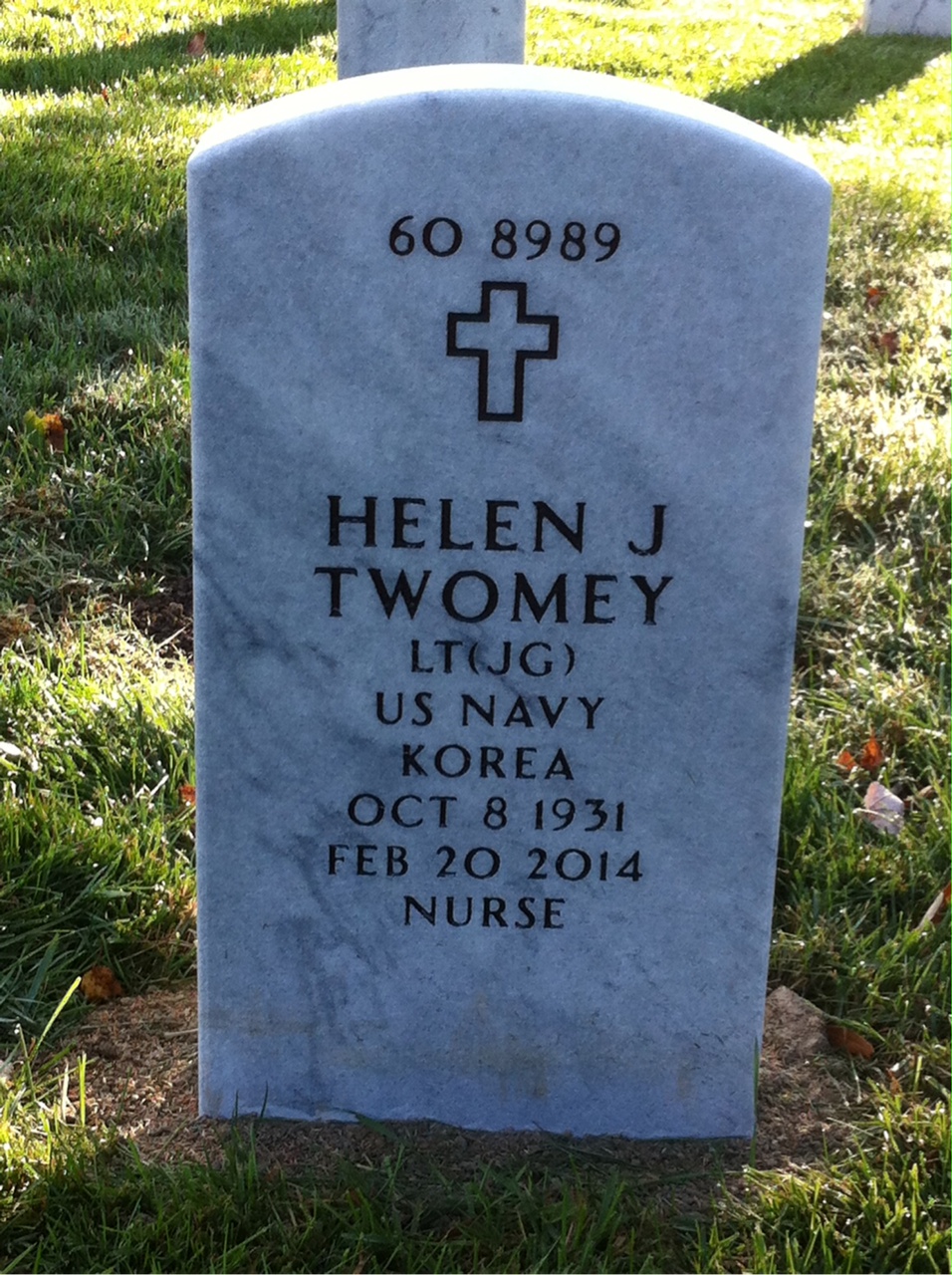Back of headstone — David Twomey