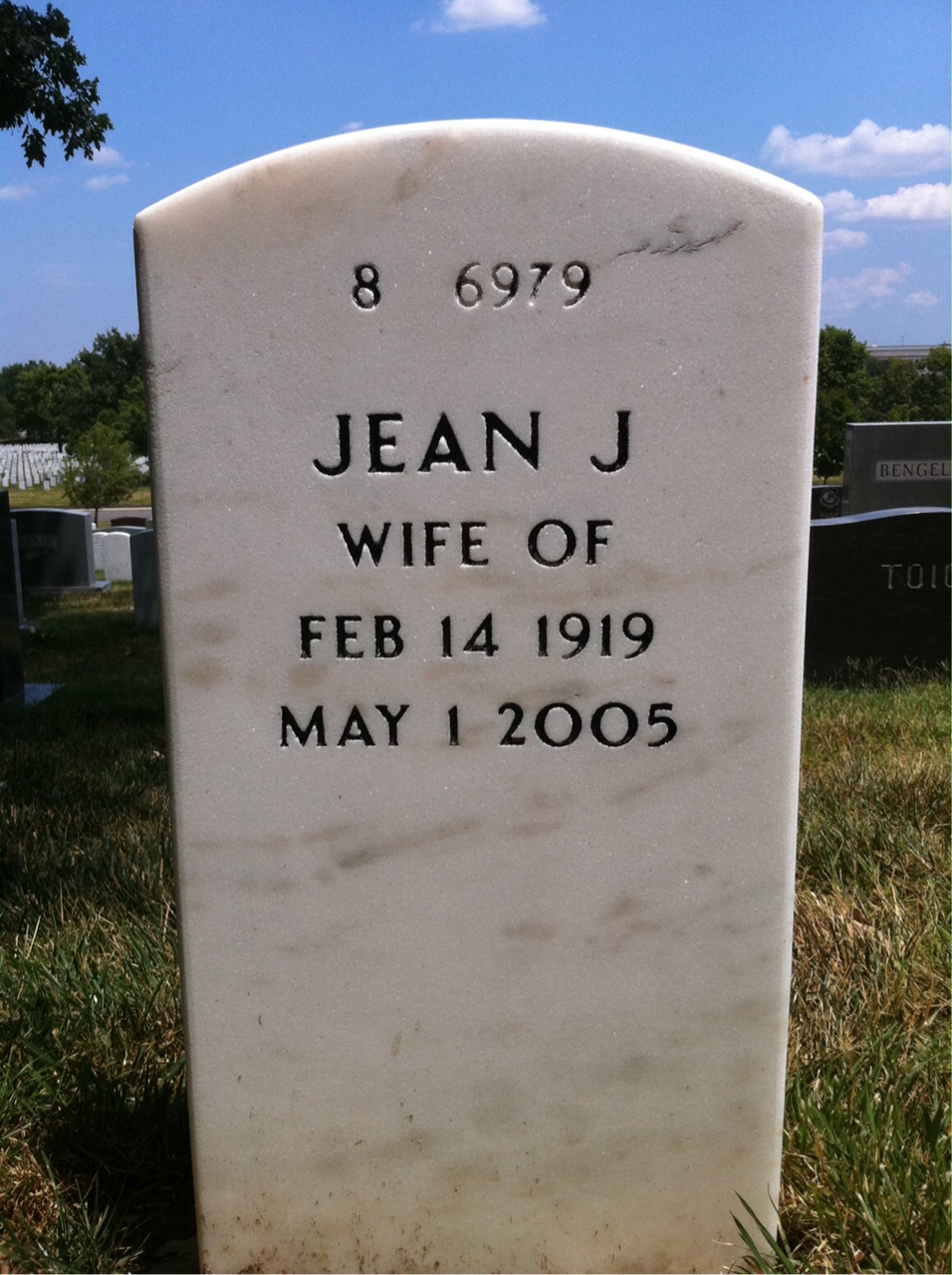 Back of headstone — William Yarrington