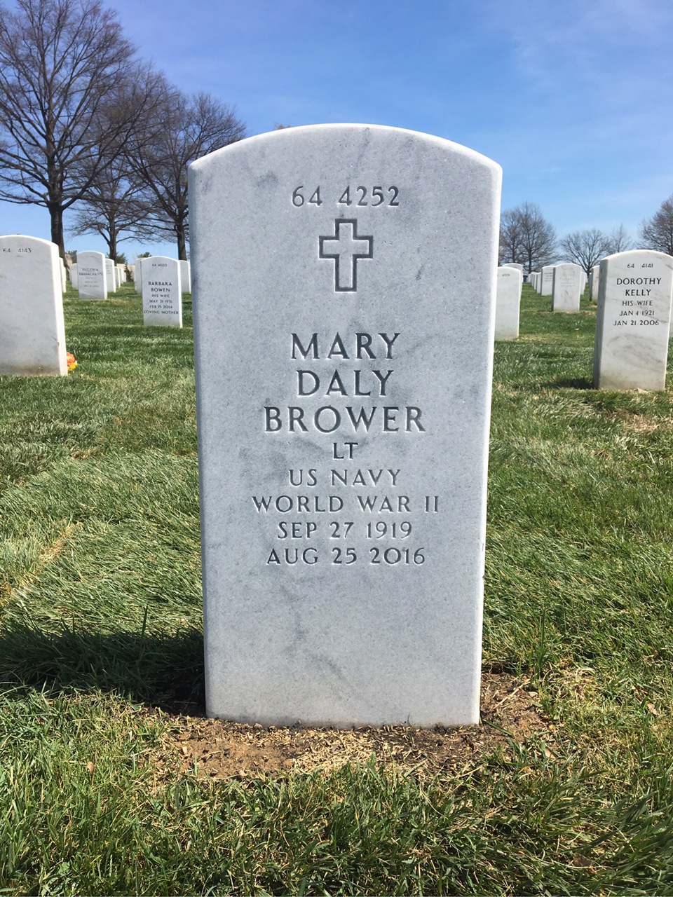Back of headstone — Charles Brower