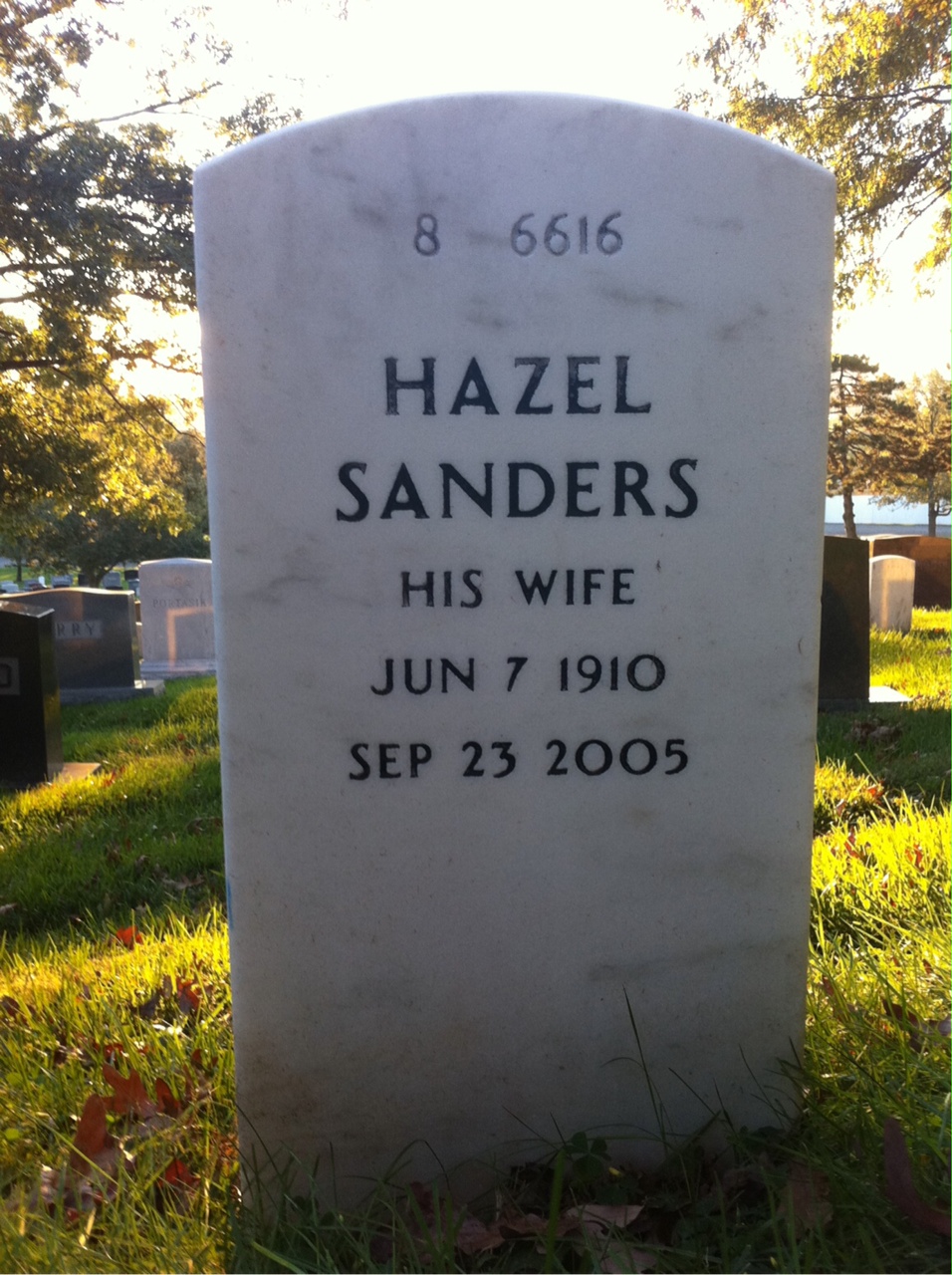 Back of headstone — Harold Clark