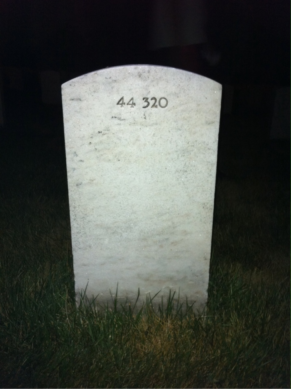 Back of headstone — John Collins