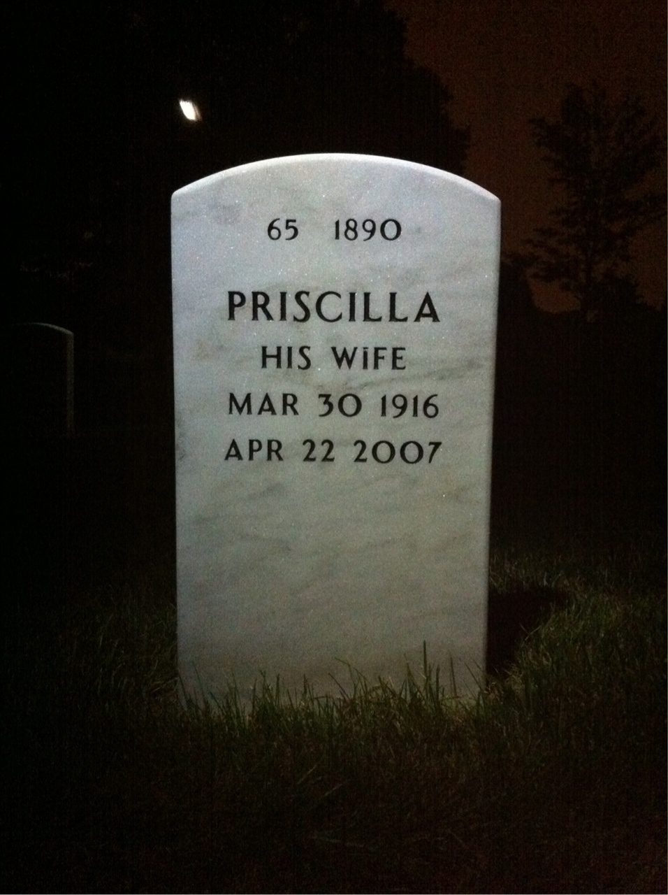 Back of headstone — Emmet Calahan