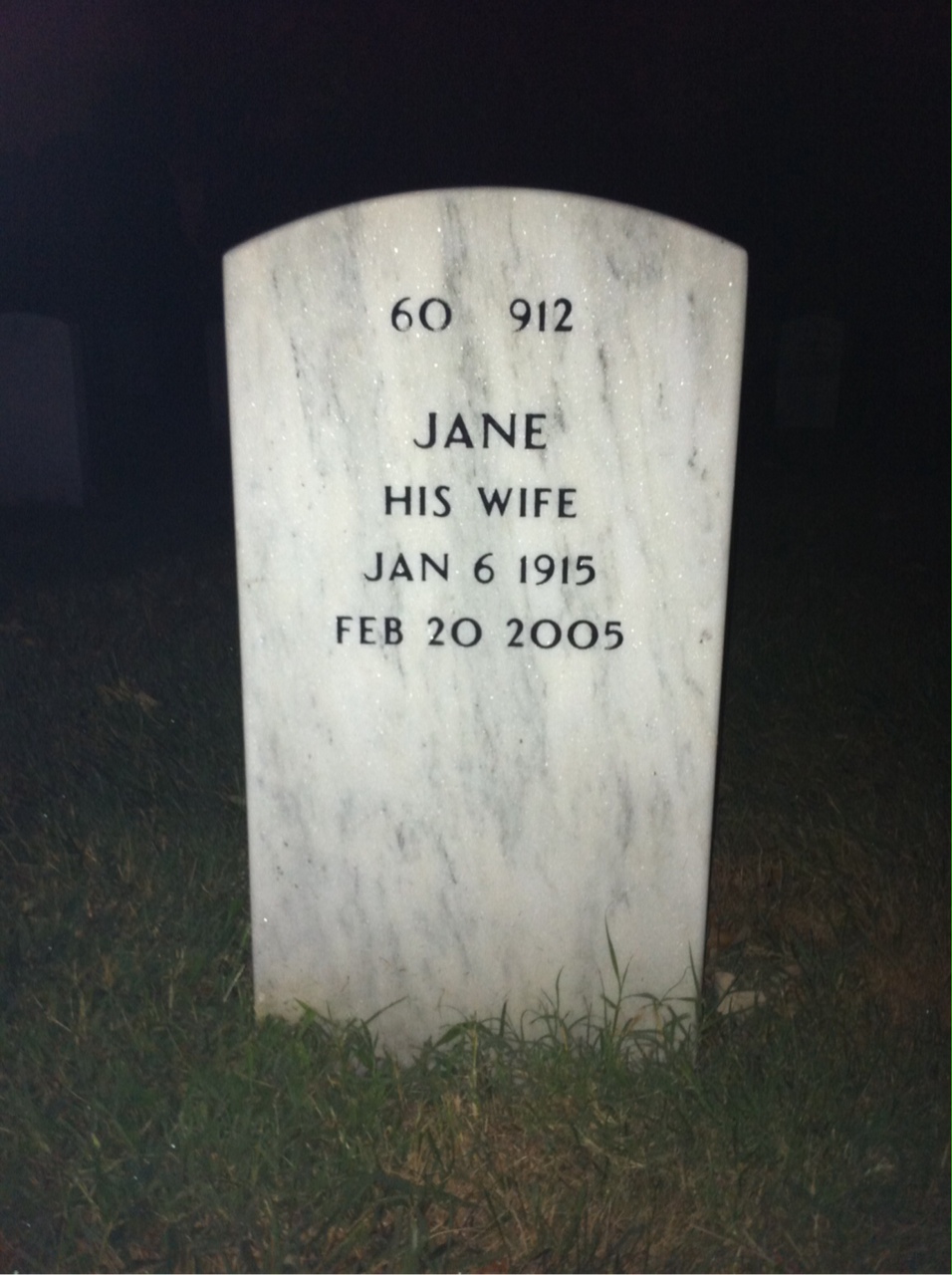 Back of headstone — John Henner