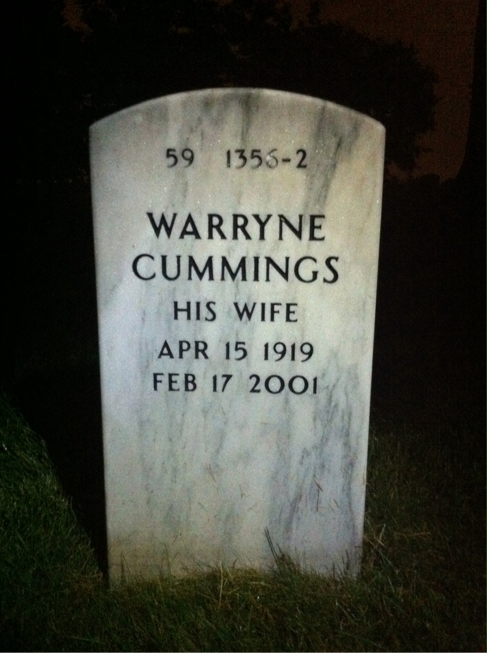 Back of headstone — Francis Swope