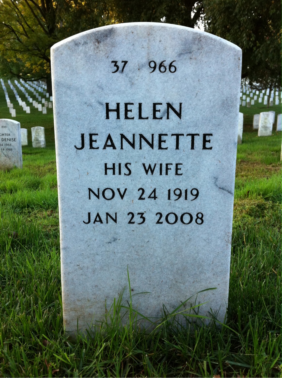 Back of headstone — Lester Henry