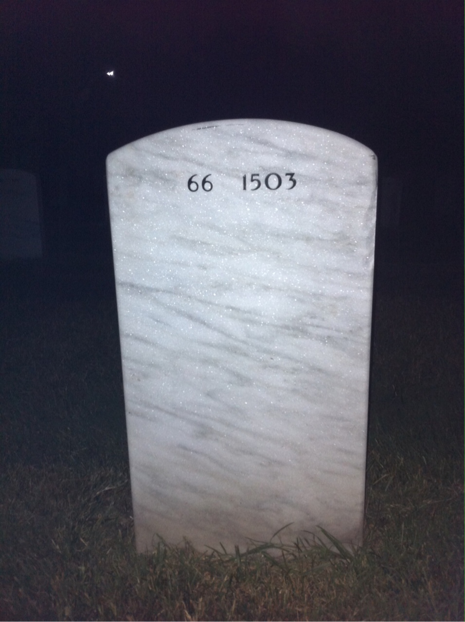 Back of headstone — Reginald Johnson