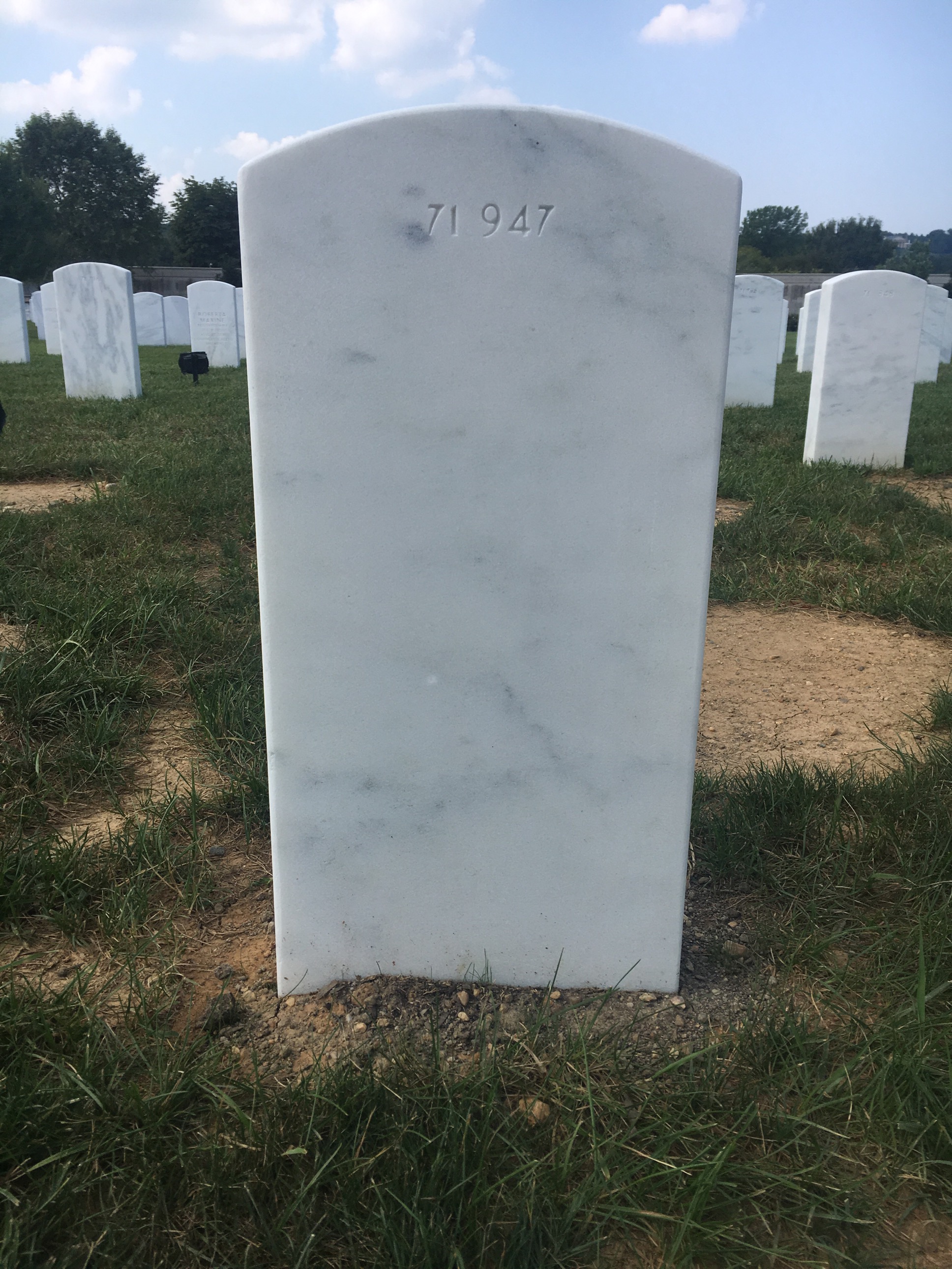 Back of headstone — Walter S Pullar