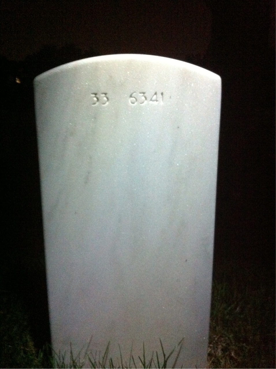 Back of headstone — Joan Martin
