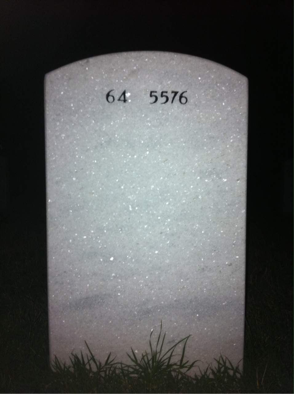 Back of headstone — William Rhue