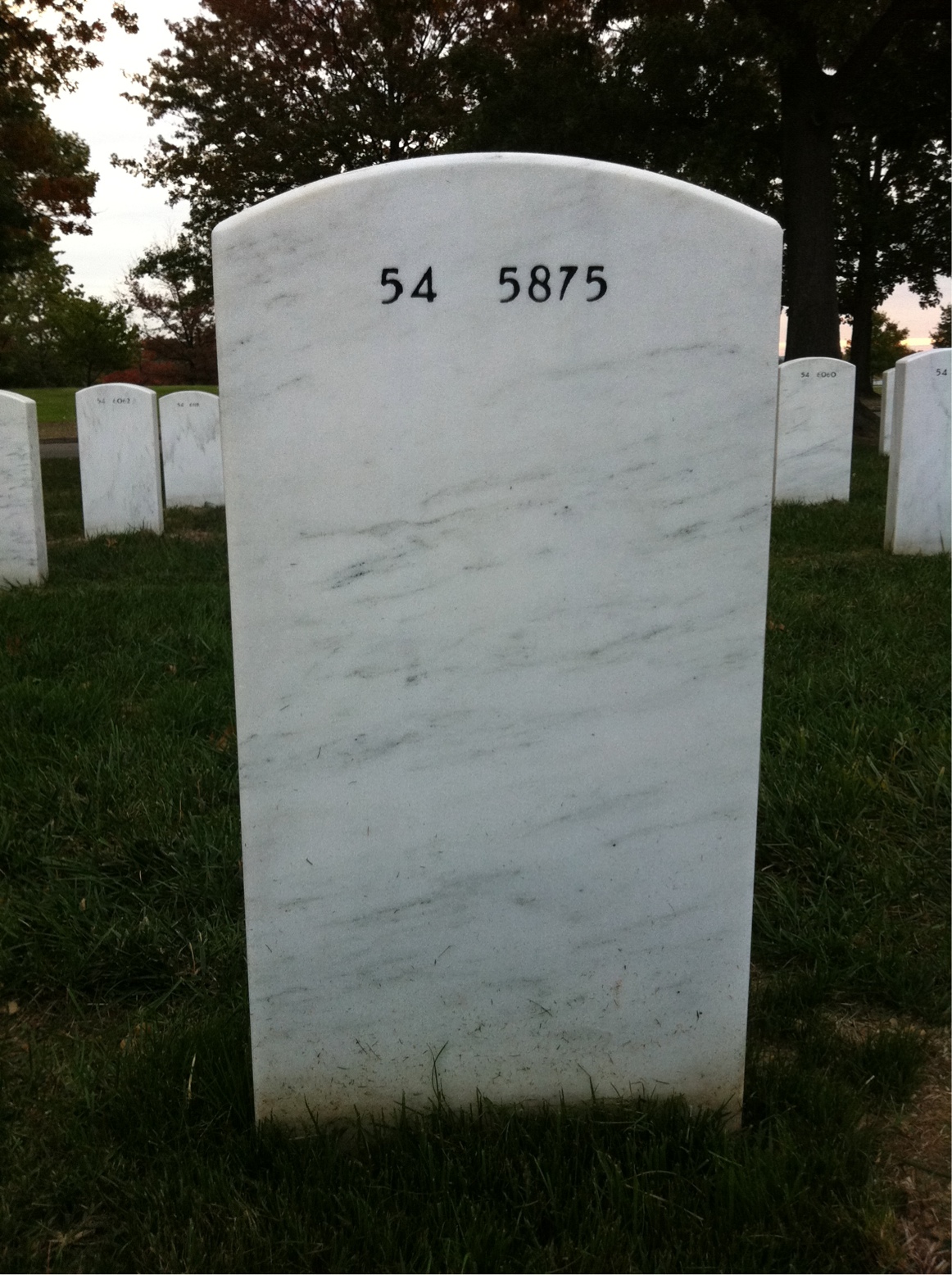 Back of headstone — John Williams