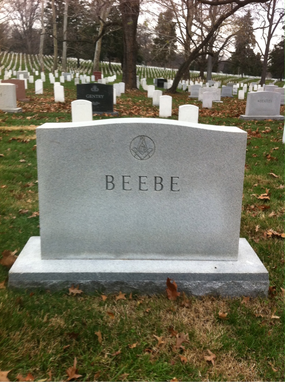 Back of headstone — Alma Beebe