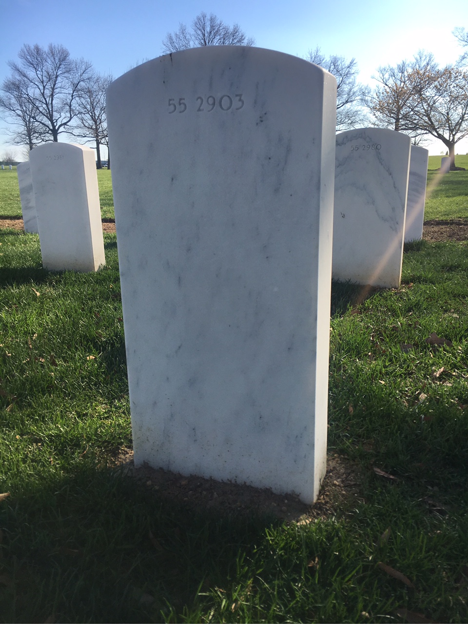 Back of headstone — William D Schroyer