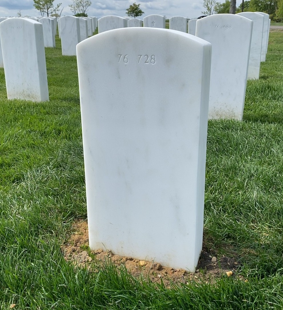 Back of headstone — Ryan Wellington Steiner