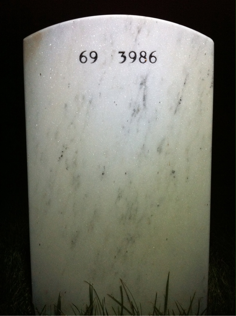 Back of headstone — Bobby Prease
