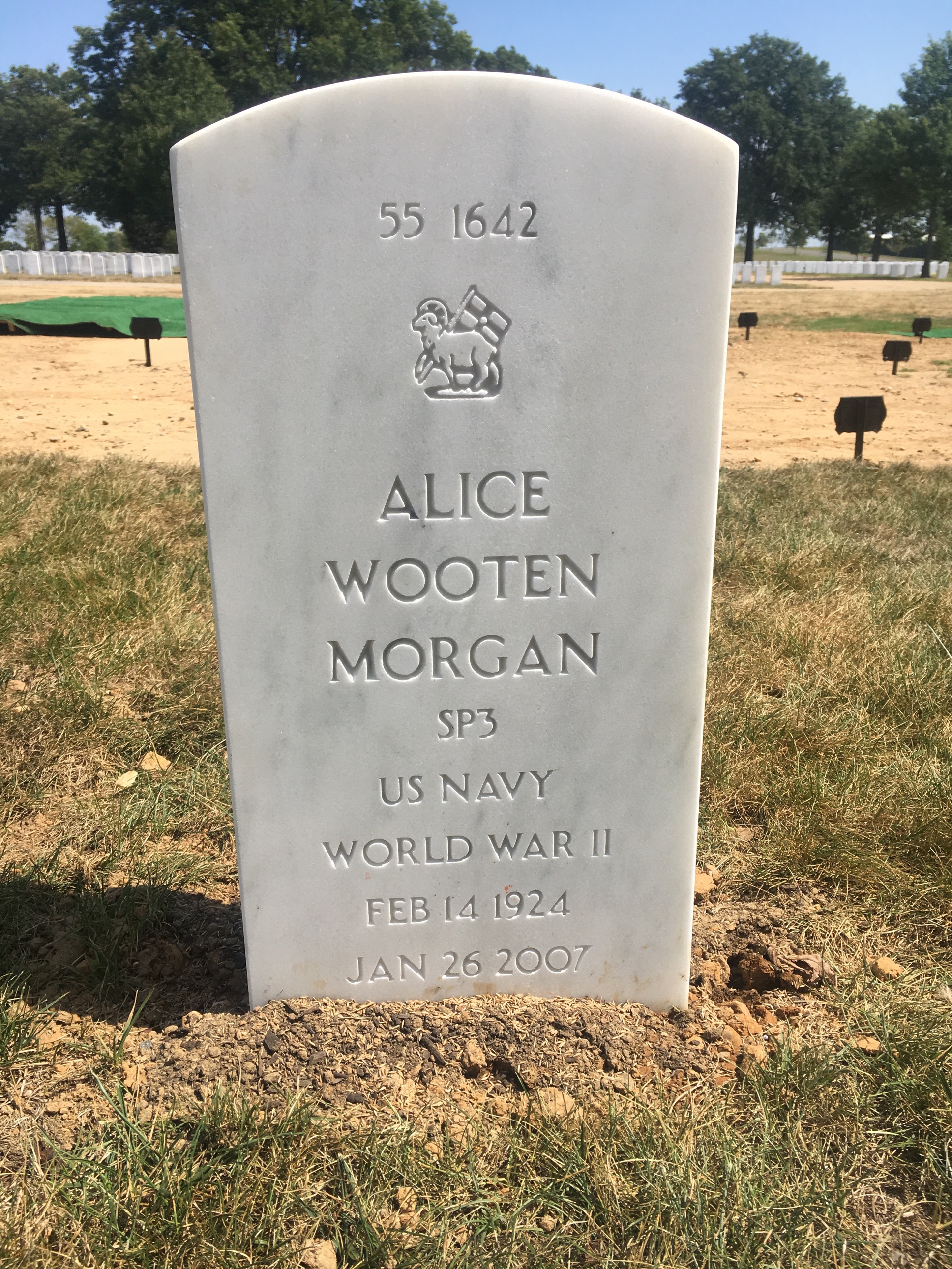 Back of headstone — Ernest Morgan