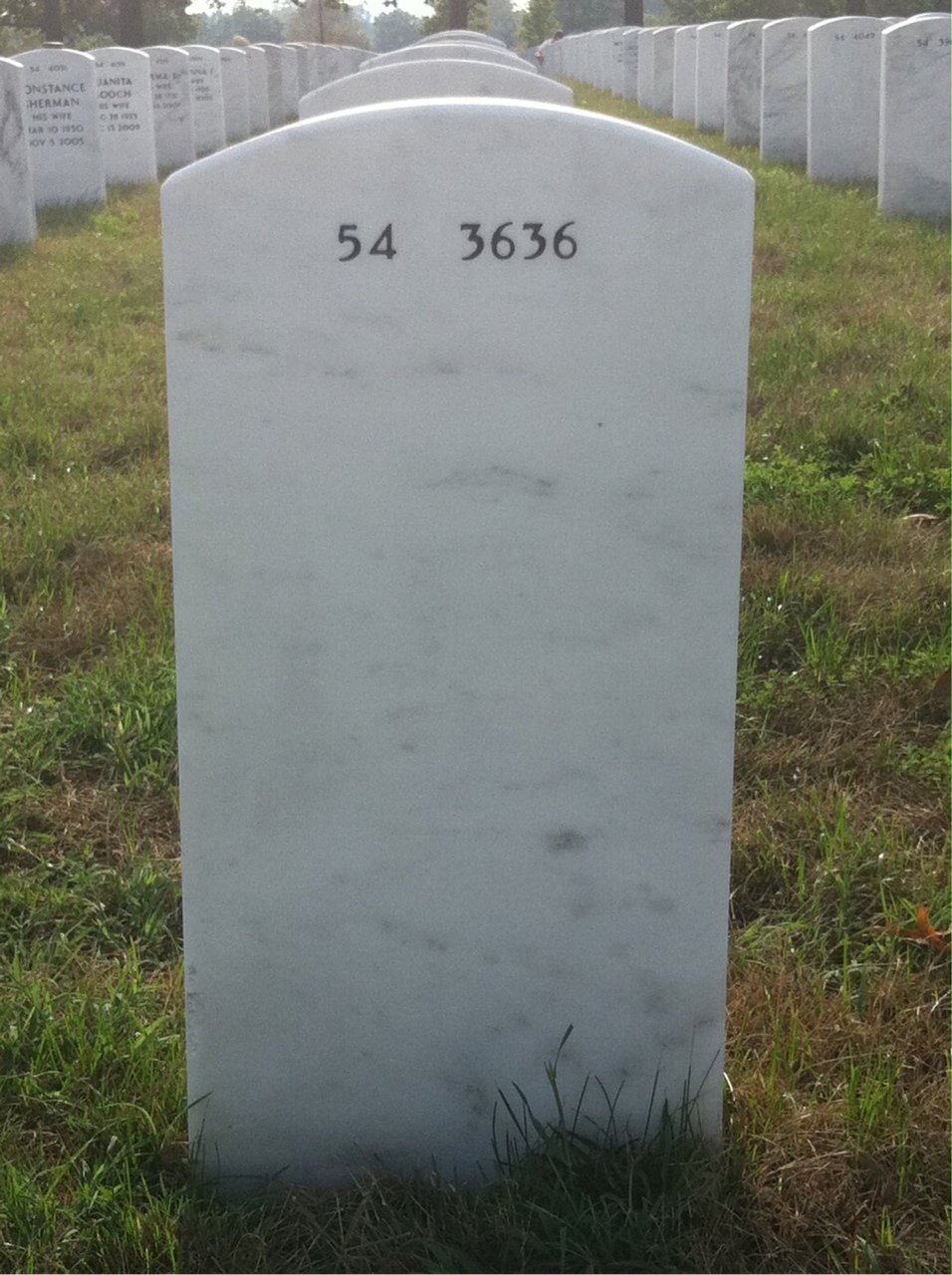 Back of headstone — Robert Morrow