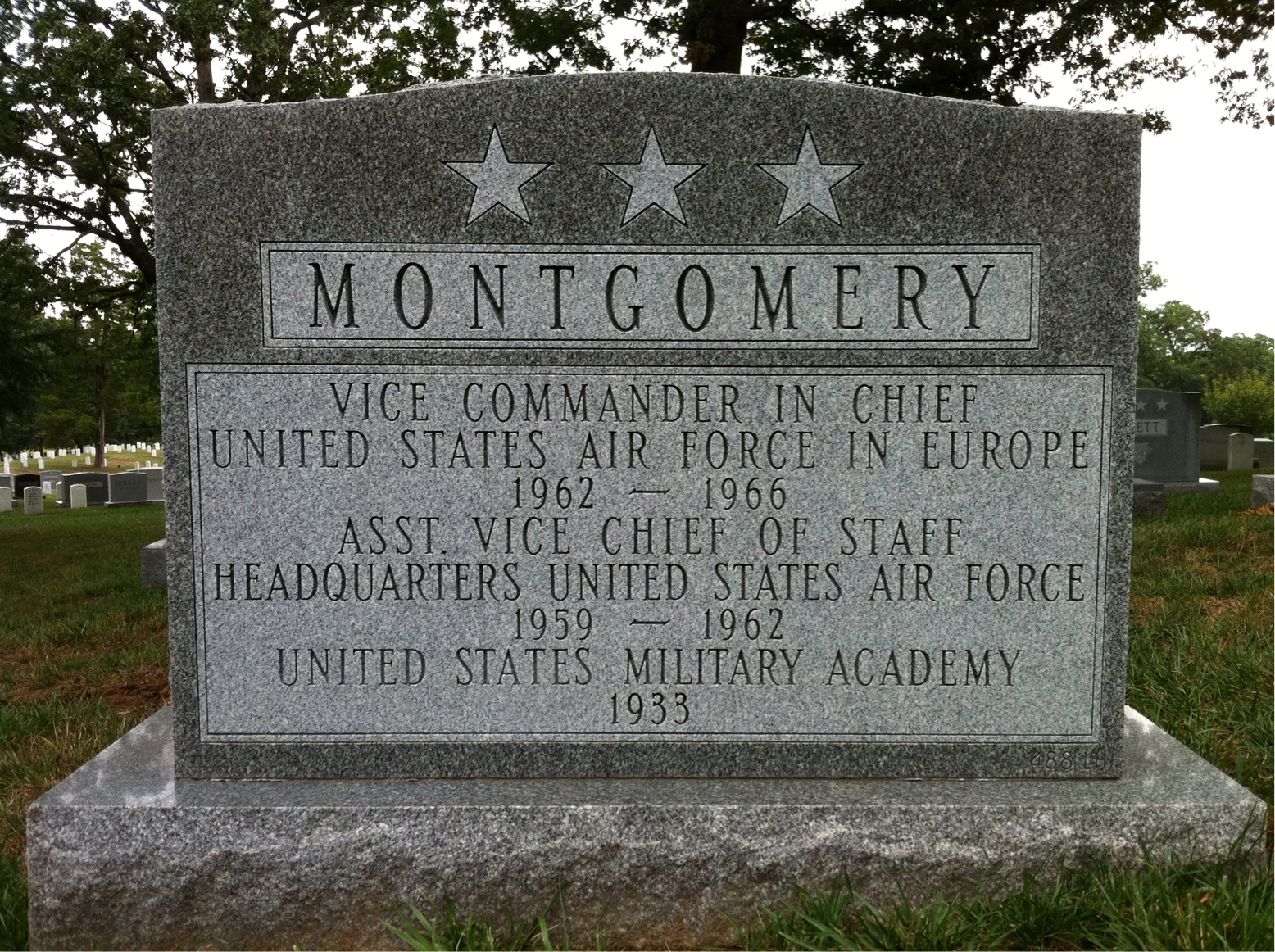 Back of headstone — Richard Montgomery