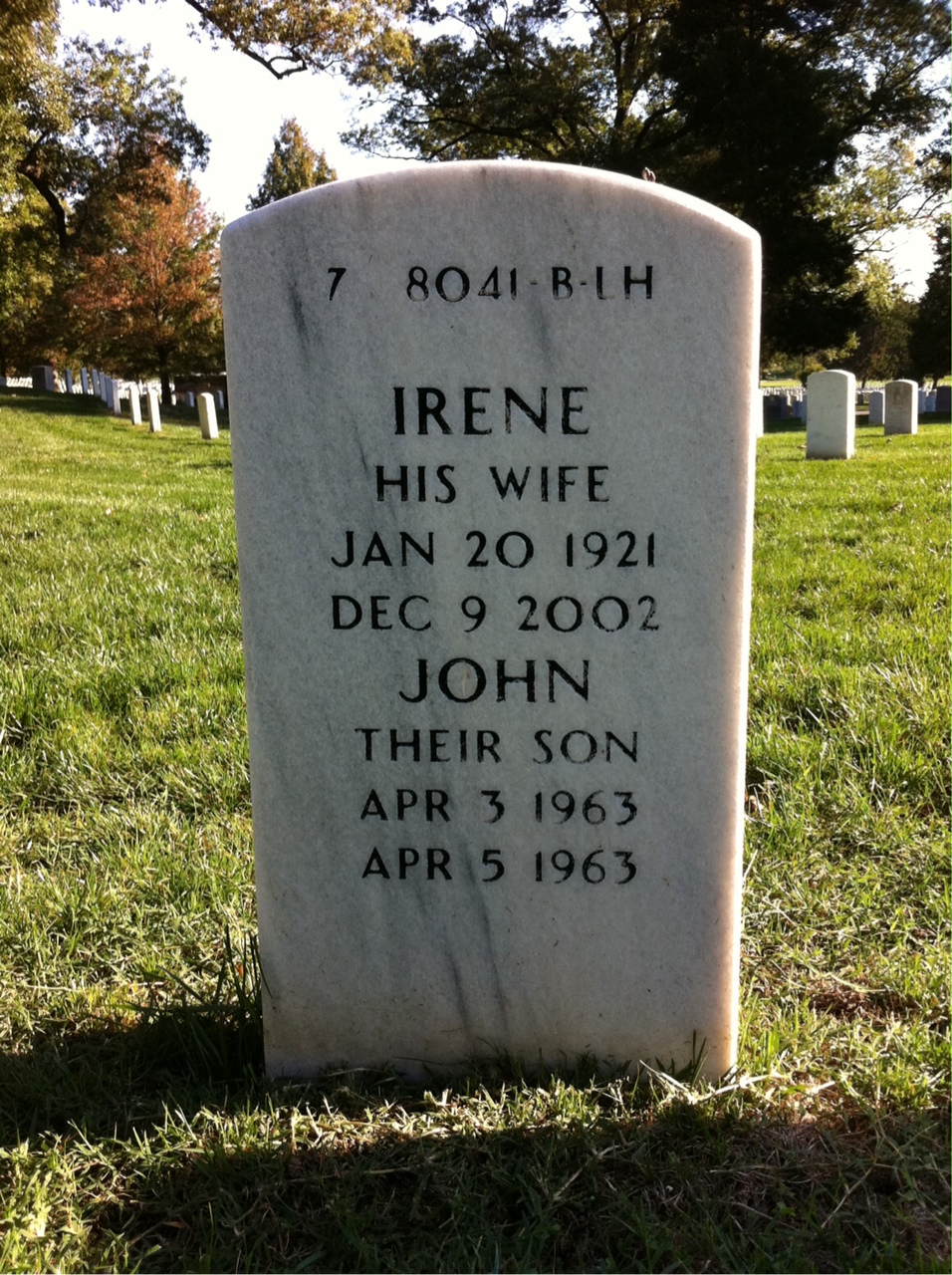 Back of headstone — Luther Burgess