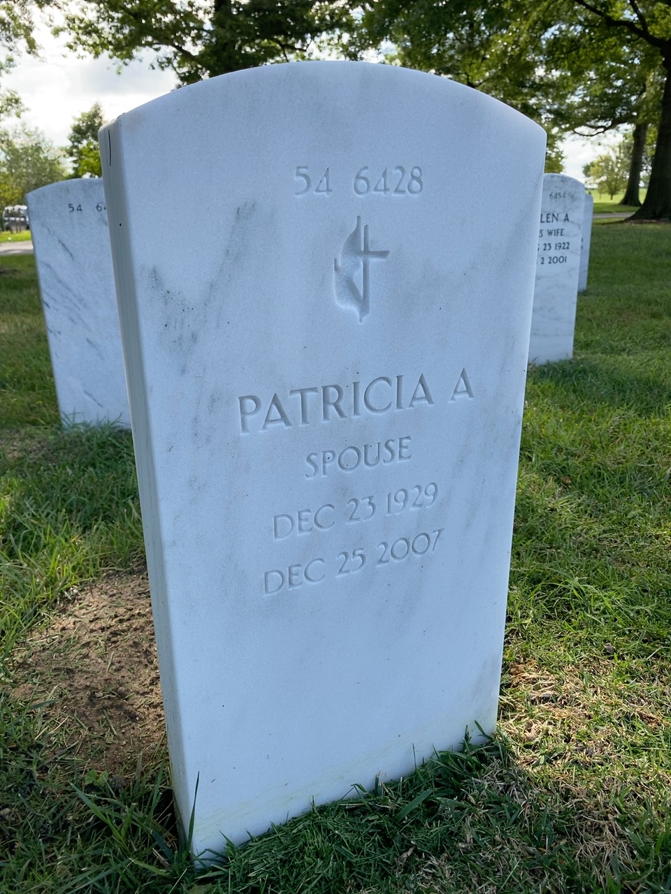 Back of headstone — Walter Perry