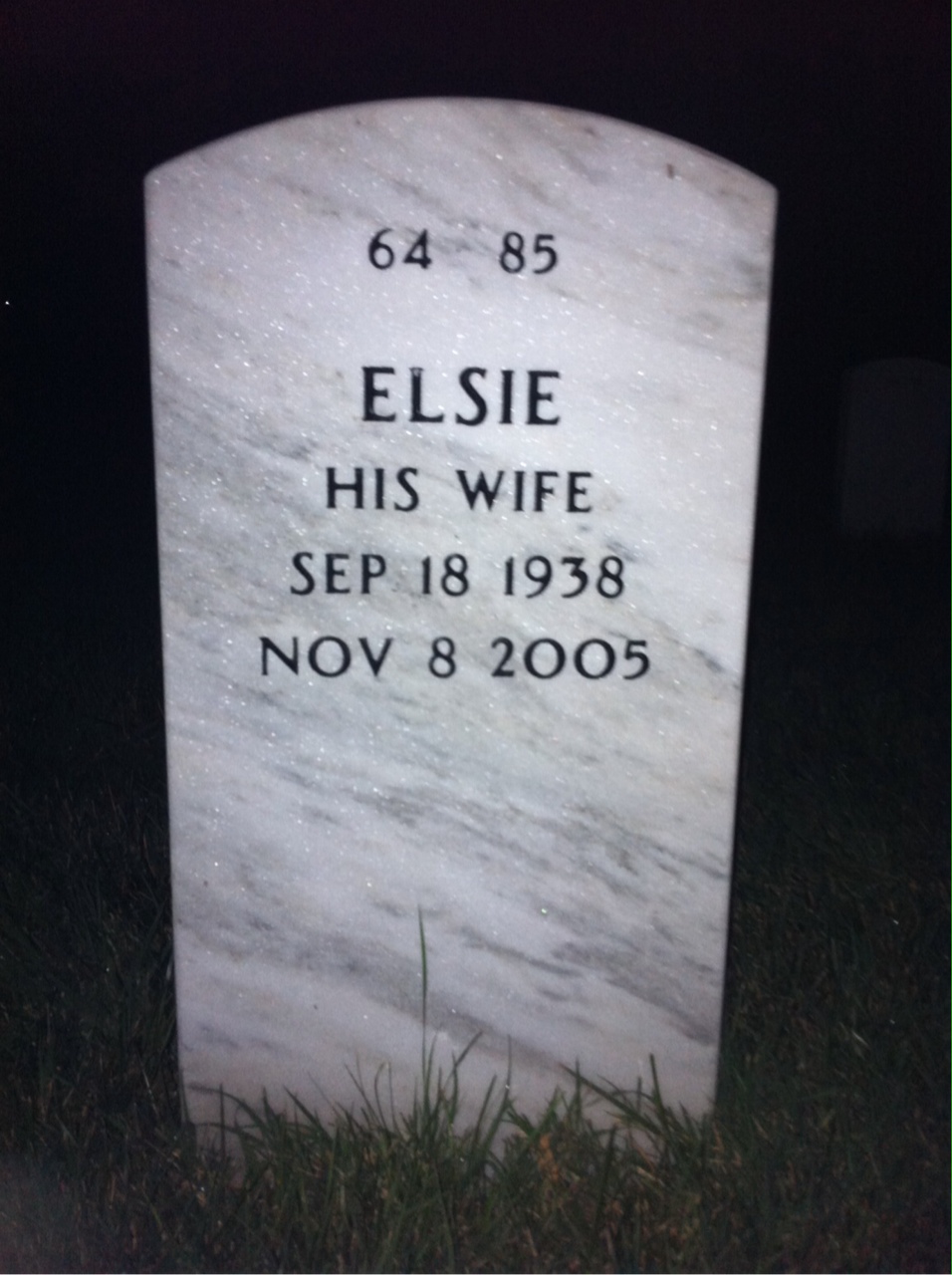 Back of headstone — Richard Alexander