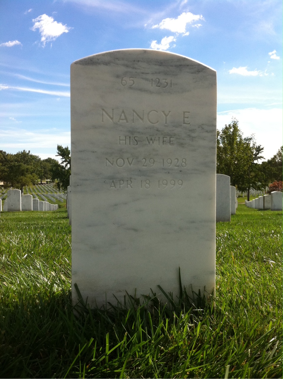 Back of headstone — Donald Selby