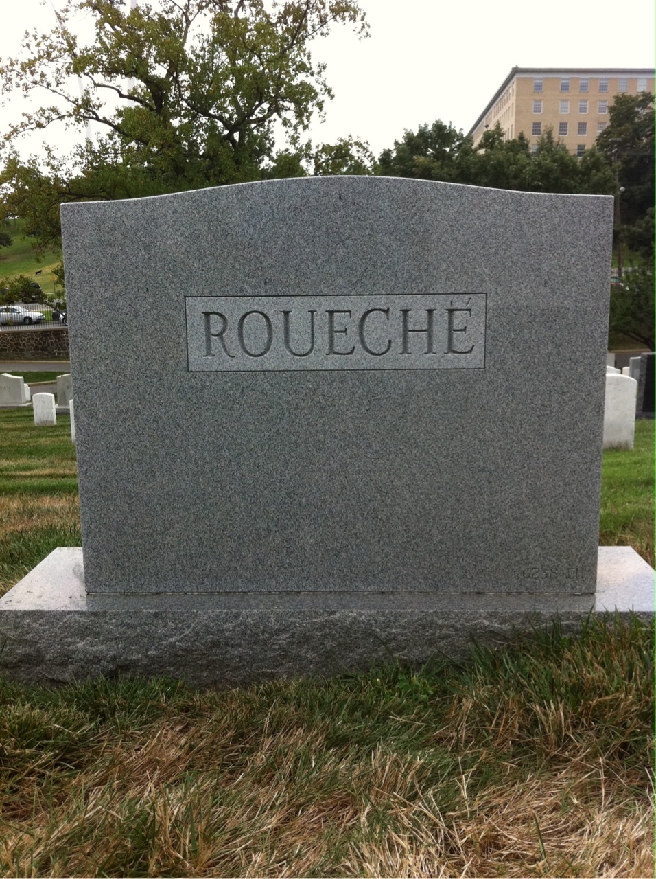 Back of headstone — James Roueche