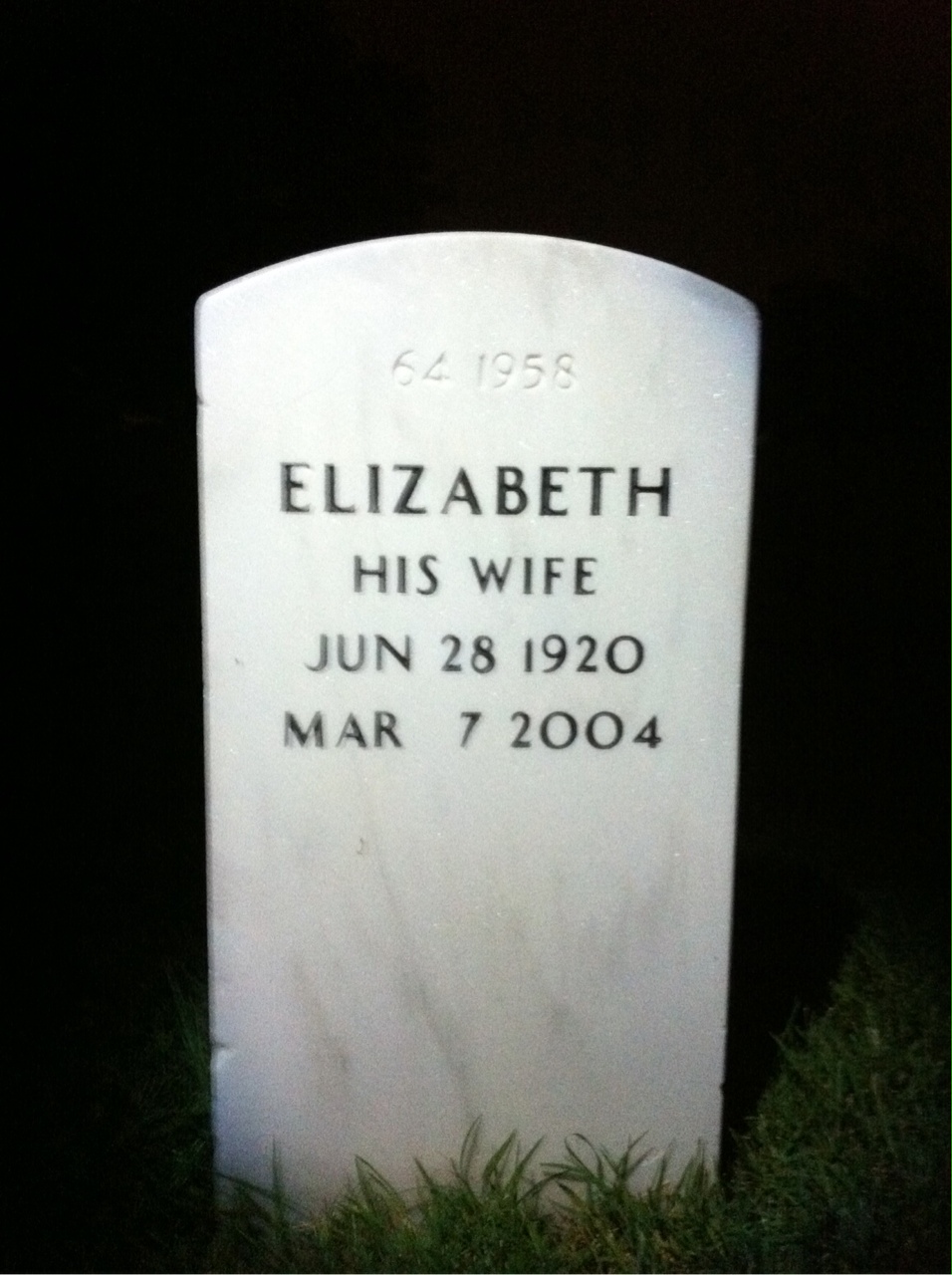 Back of headstone — Robert Parker
