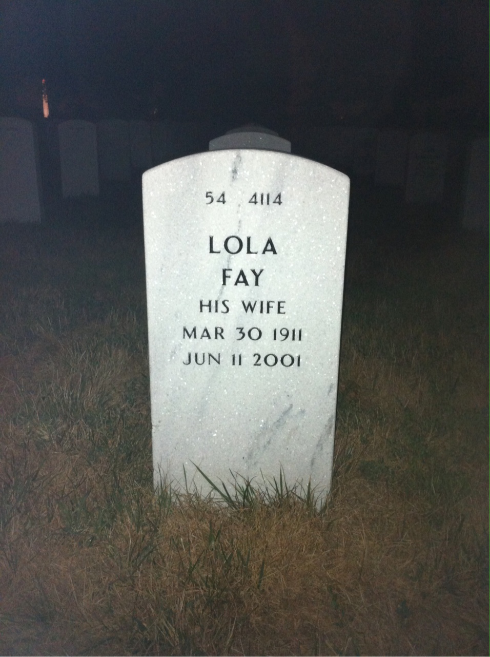 Back of headstone — Daniel Grant