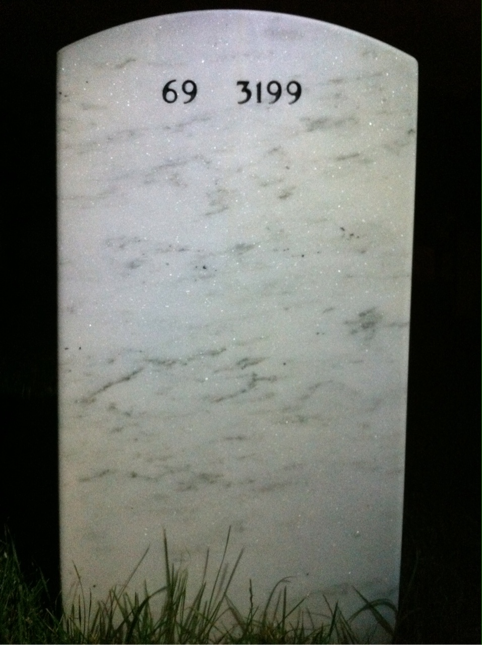 Back of headstone — James Harris