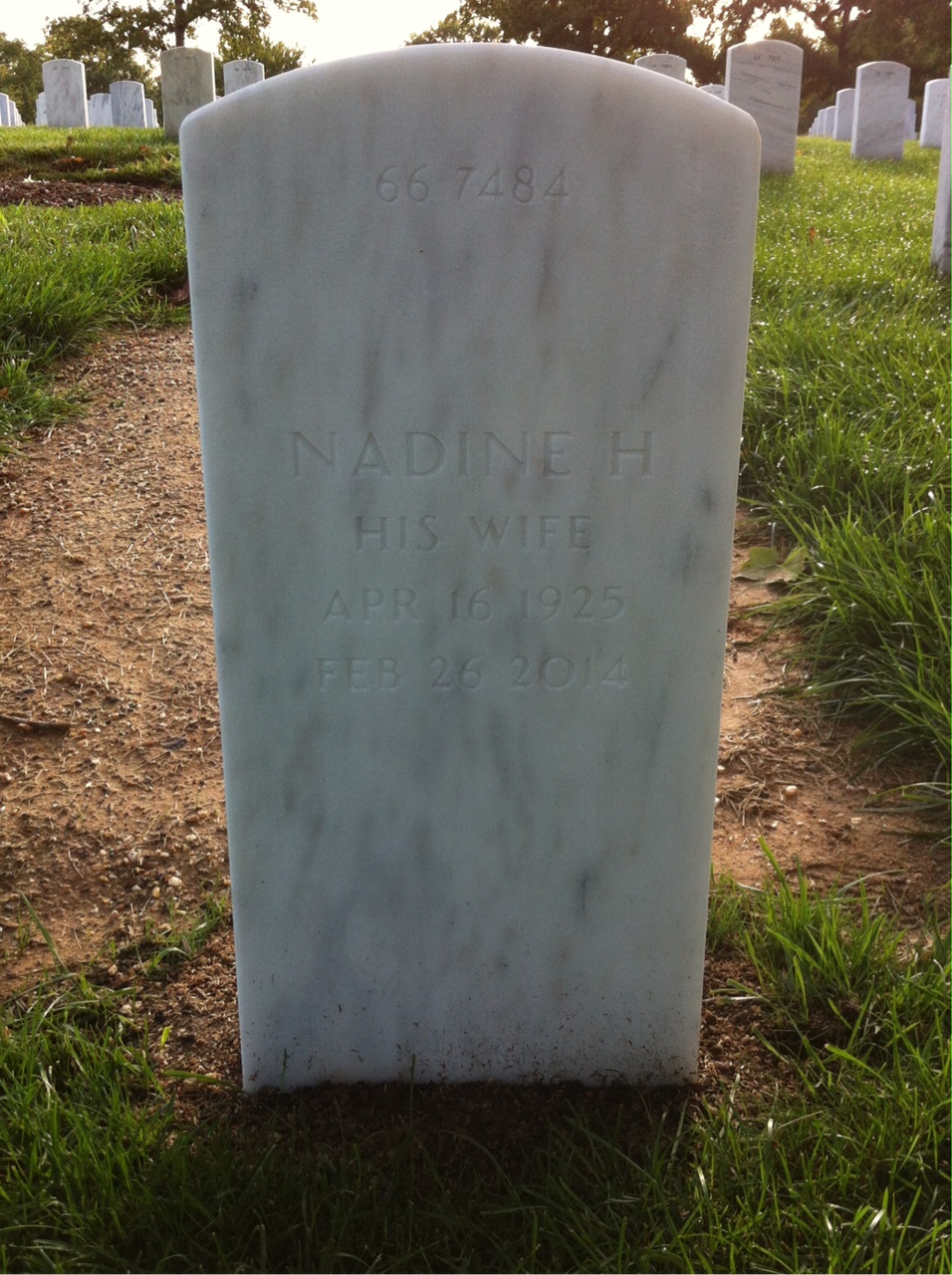 Back of headstone — Ernest Harden