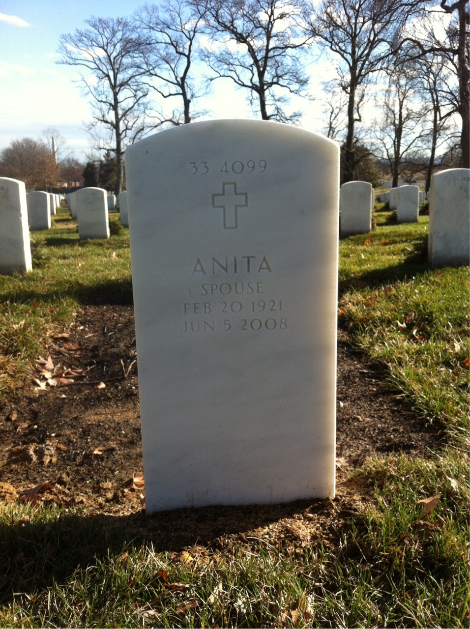 Back of headstone — Lee Baumann
