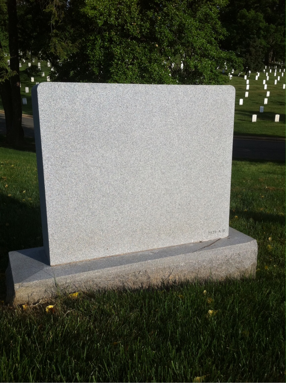 Back of headstone — Ernest Alvey
