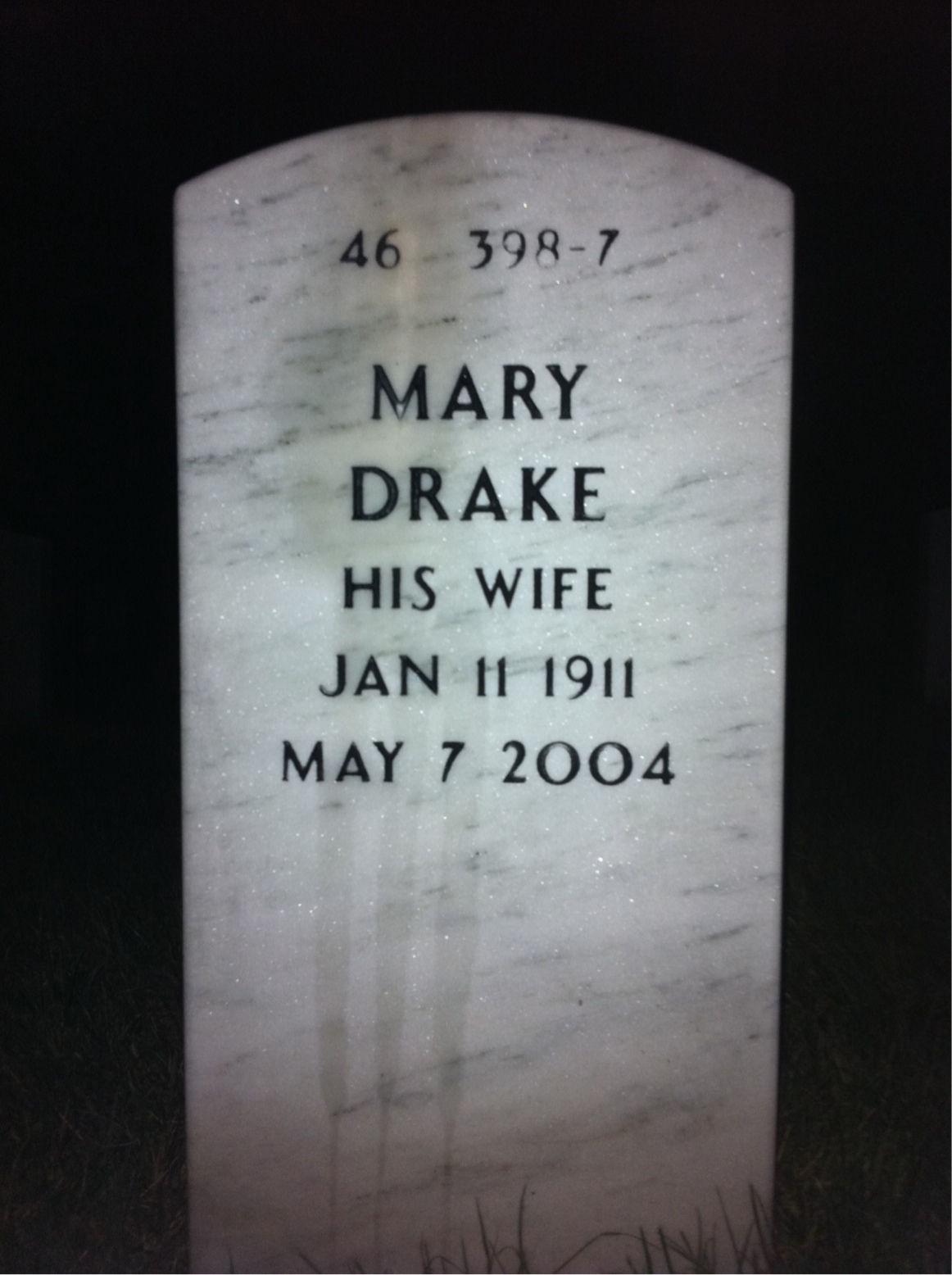 Back of headstone — Reginald Fallis