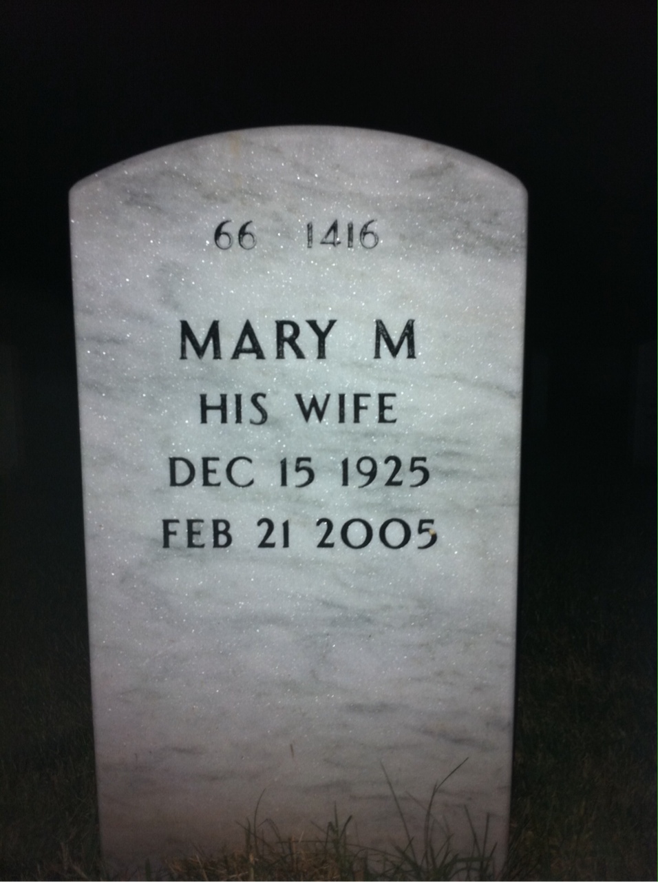 Back of headstone — Raymond Moss