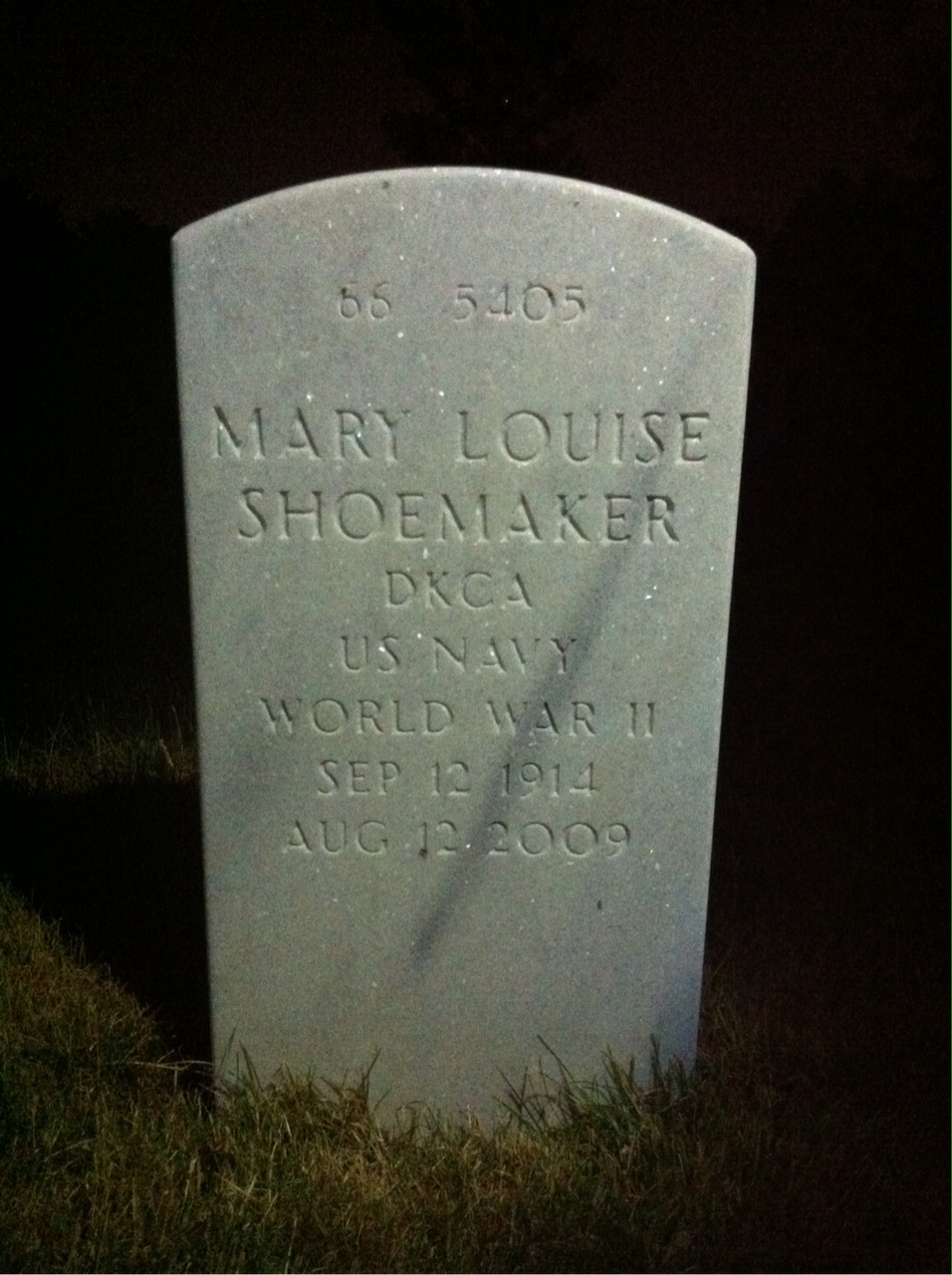 Back of headstone — Lyle Shoemaker
