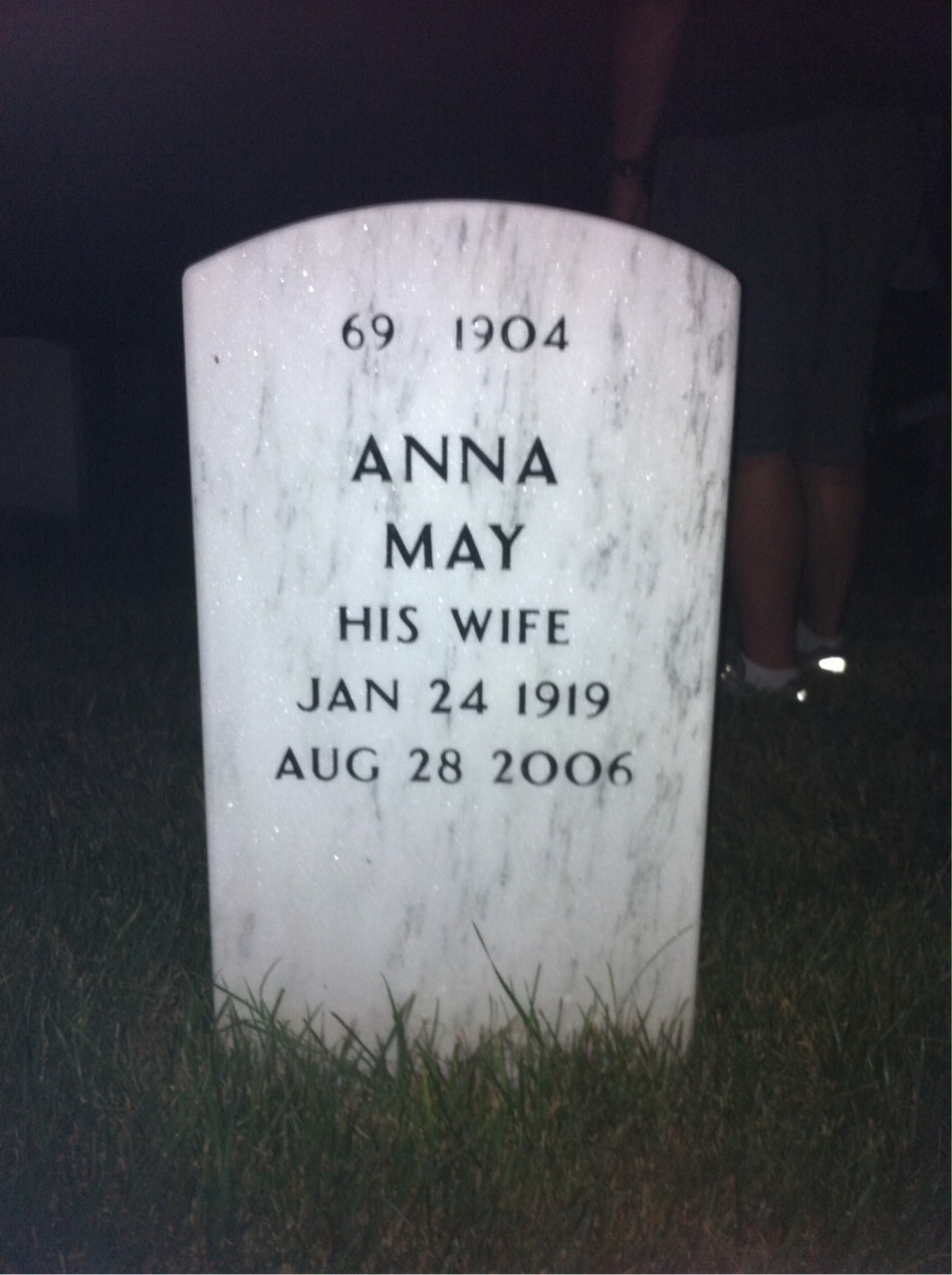 Back of headstone — James Bowman