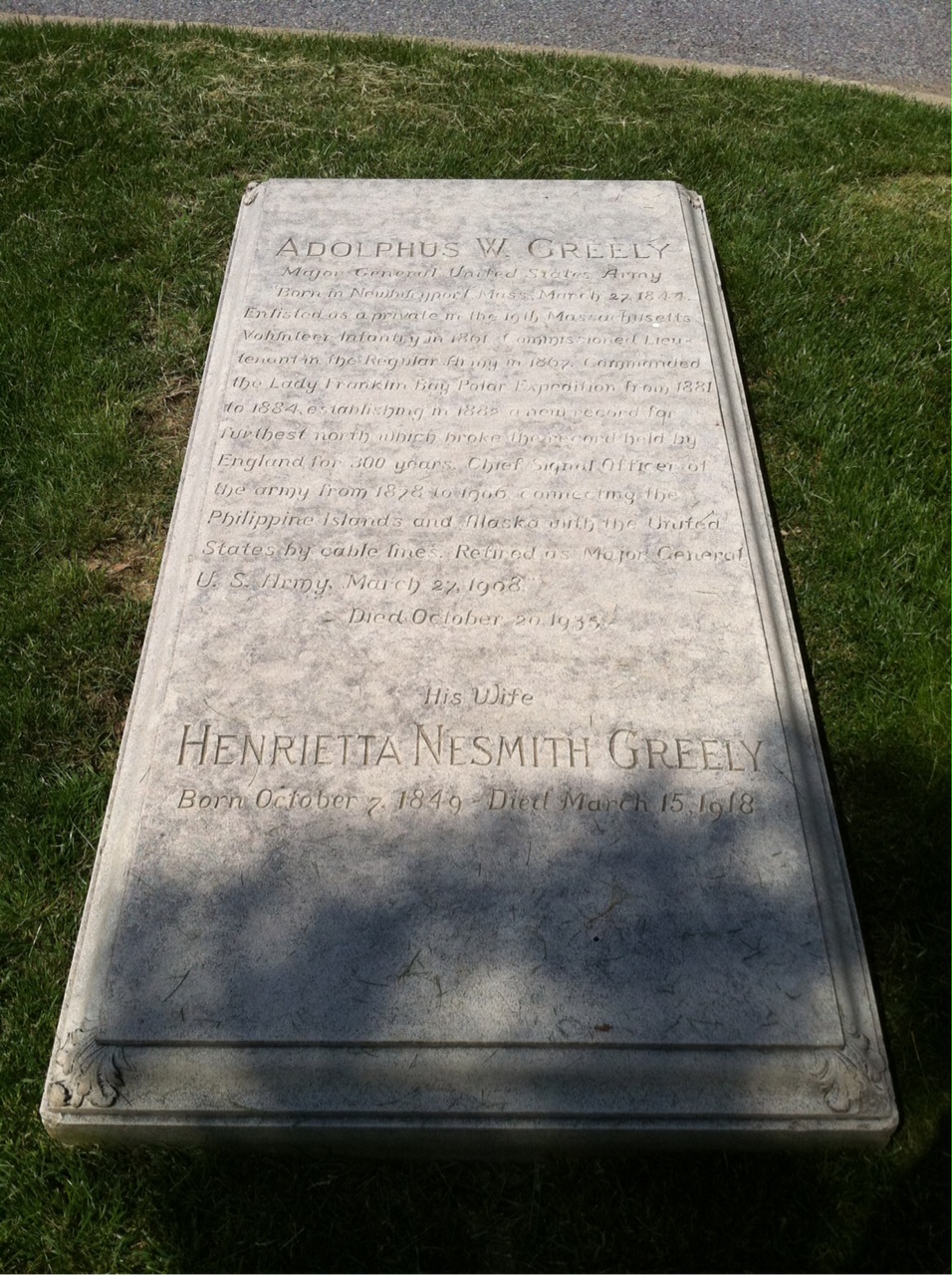 Headstone of Adolphus W. Greely