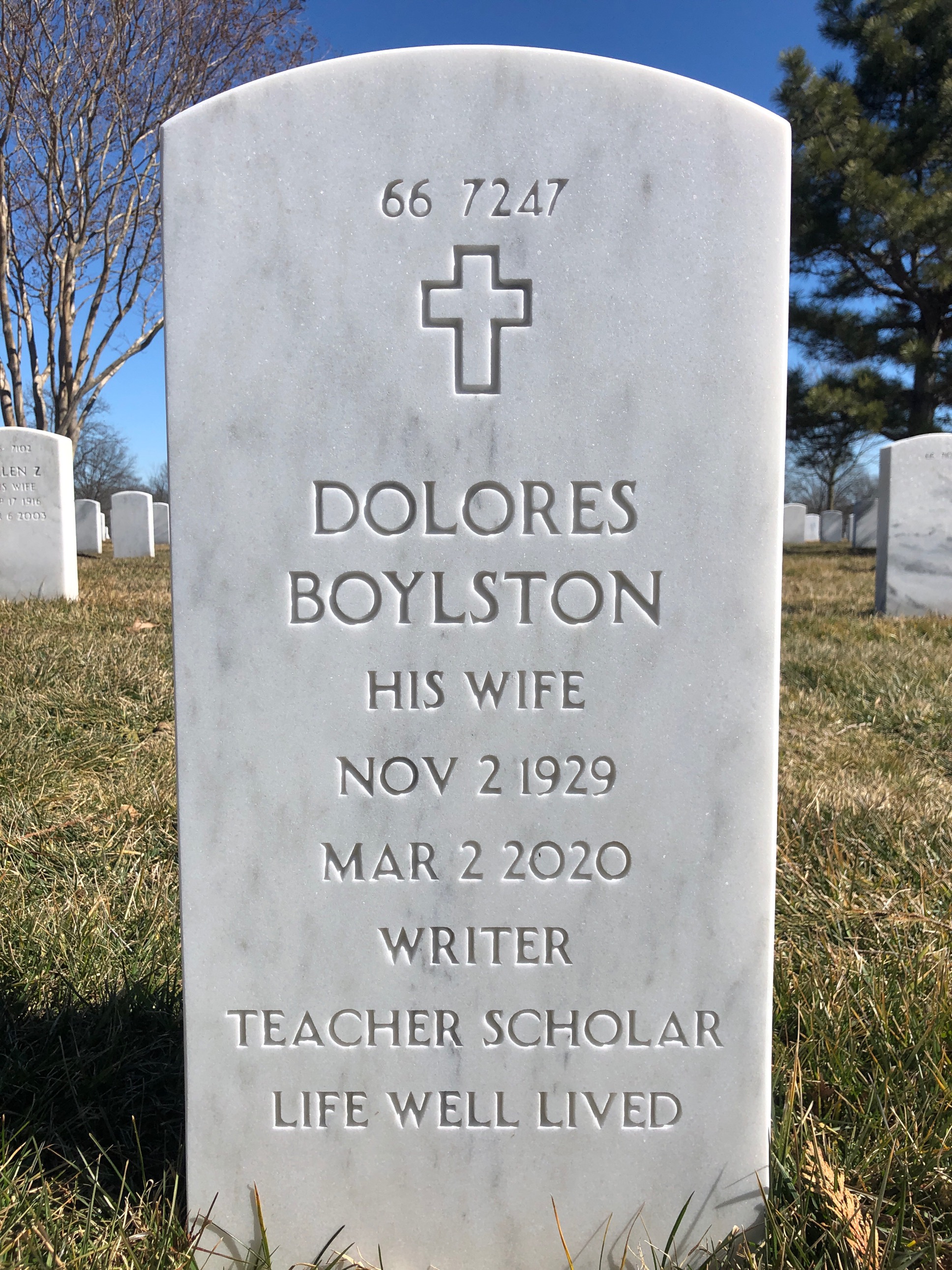 Back of headstone — John Bohen