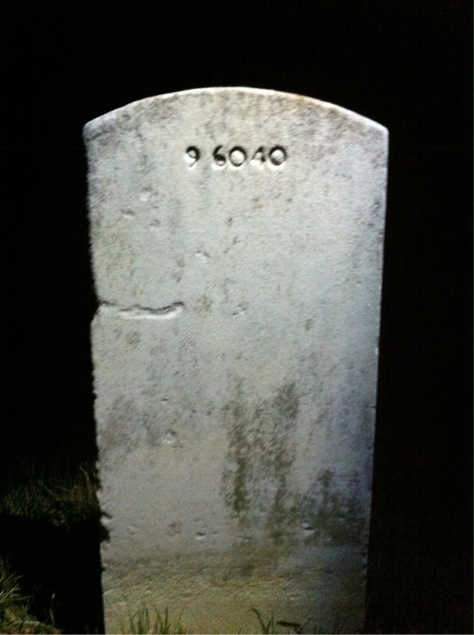 Back of headstone — Thomas M Hill