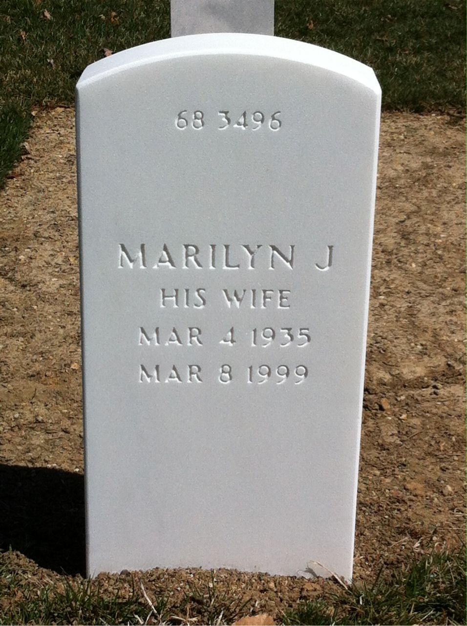 Back of headstone — James Adrian