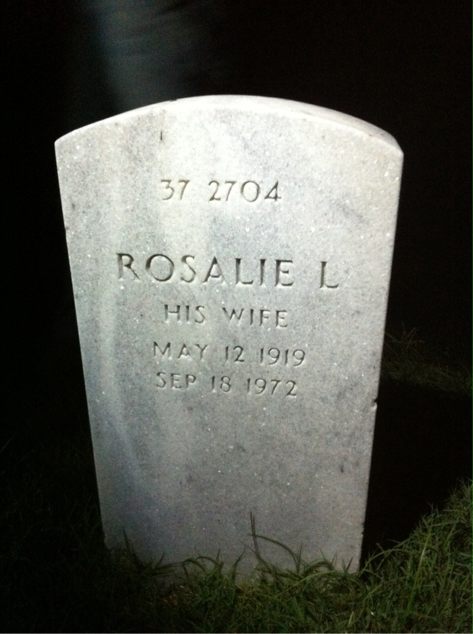 Back of headstone — Harry Allen