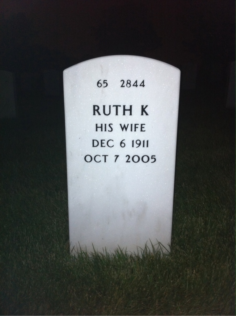 Back of headstone — Donald Fischer