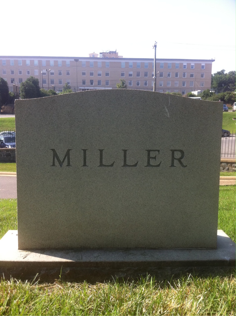 Back of headstone — William Miller
