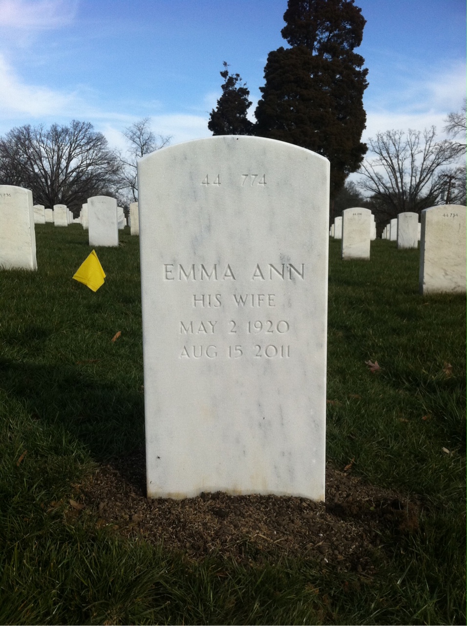 Back of headstone — Albert Bauman
