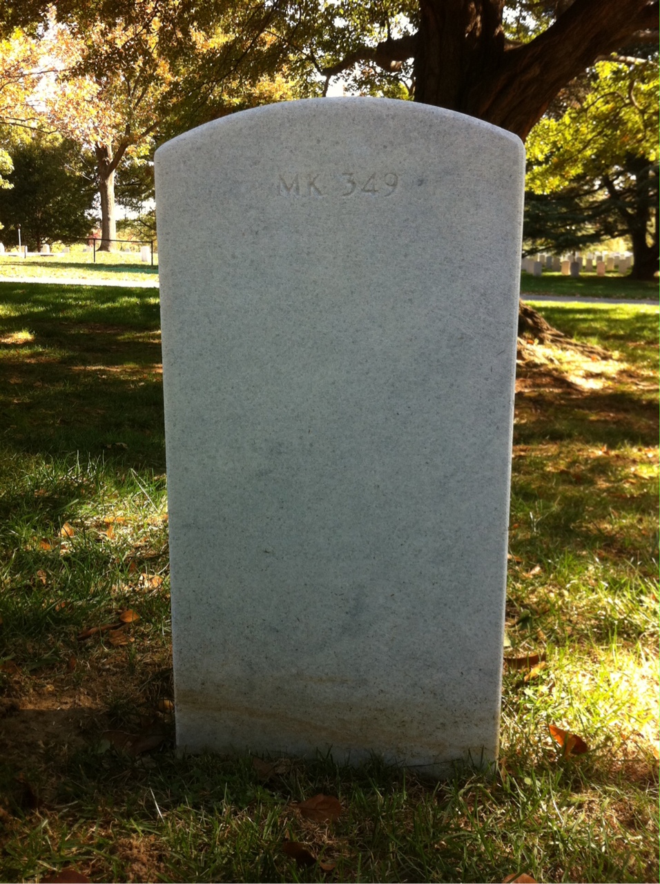 Back of headstone — Frank Moen
