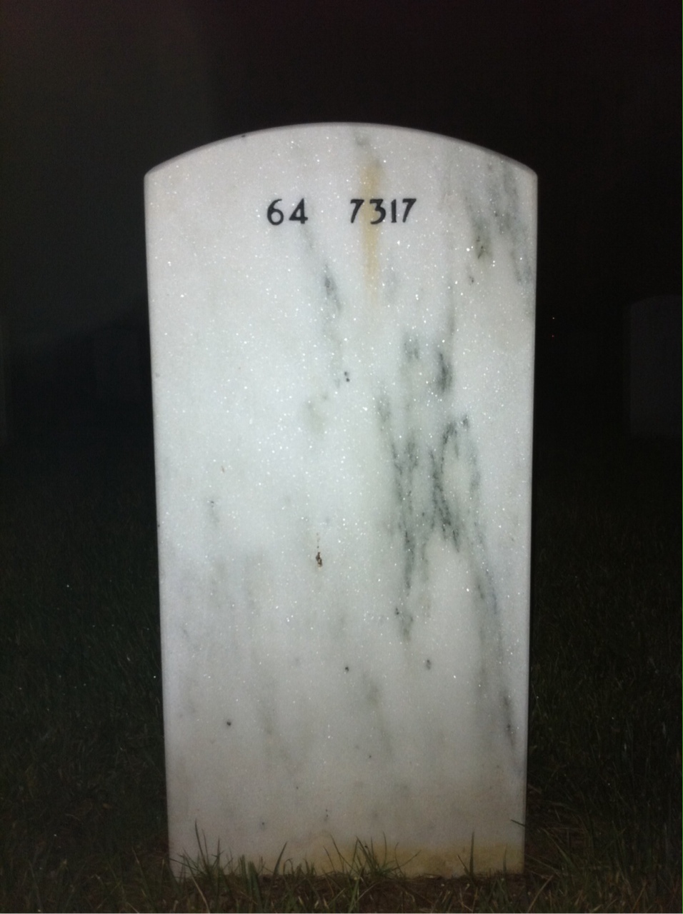 Back of headstone — William David Cook