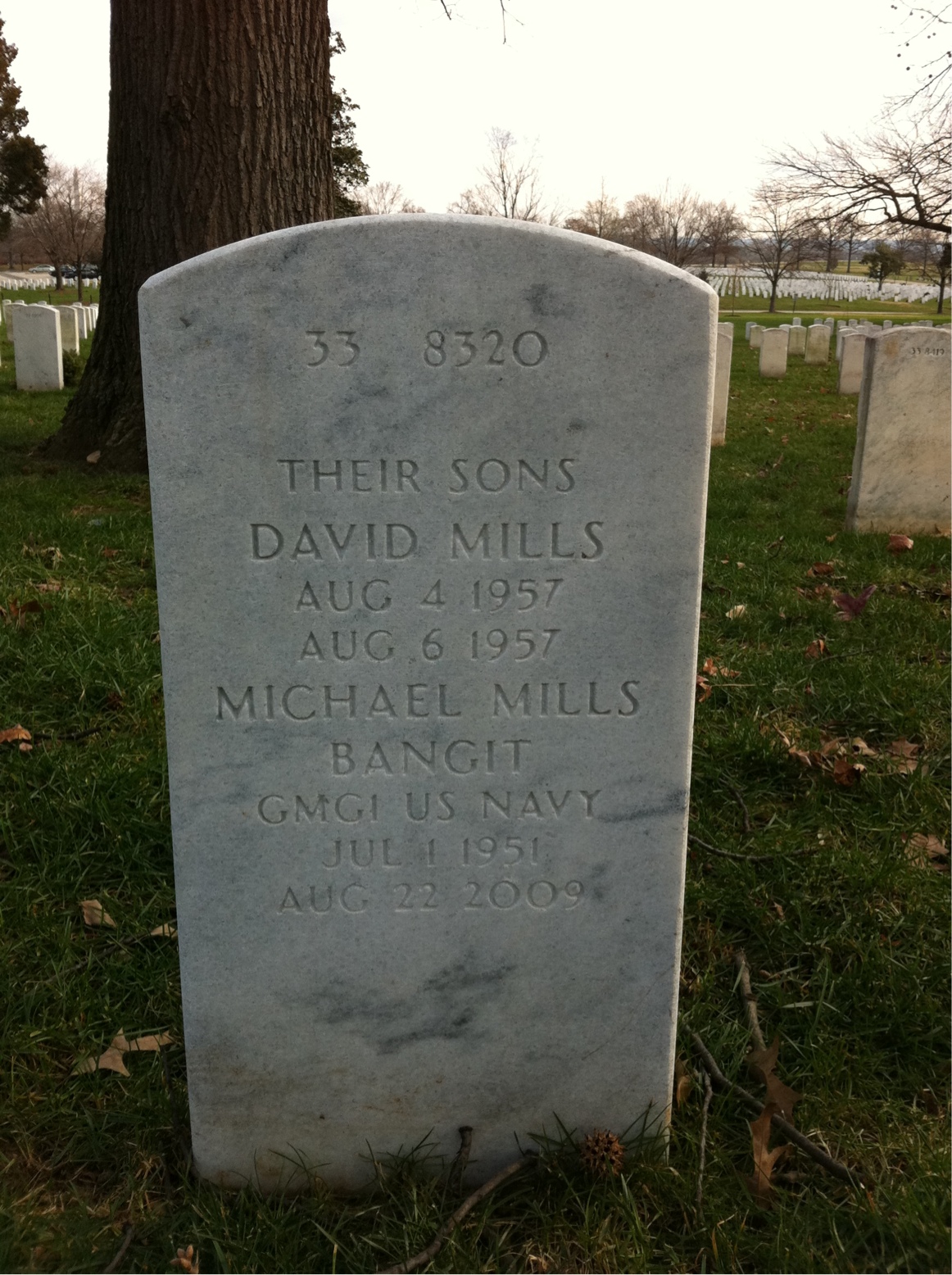 Back of headstone — Edward Bangit