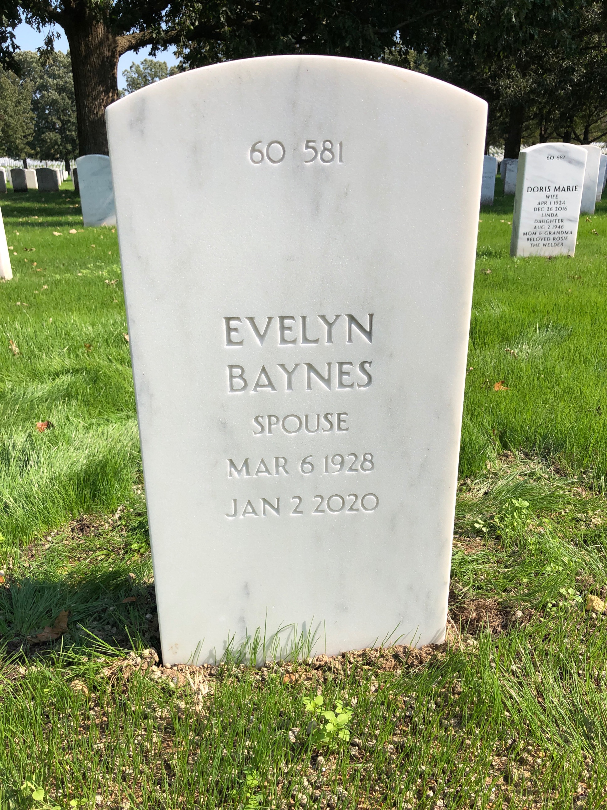 Back of headstone — Carlton Manley