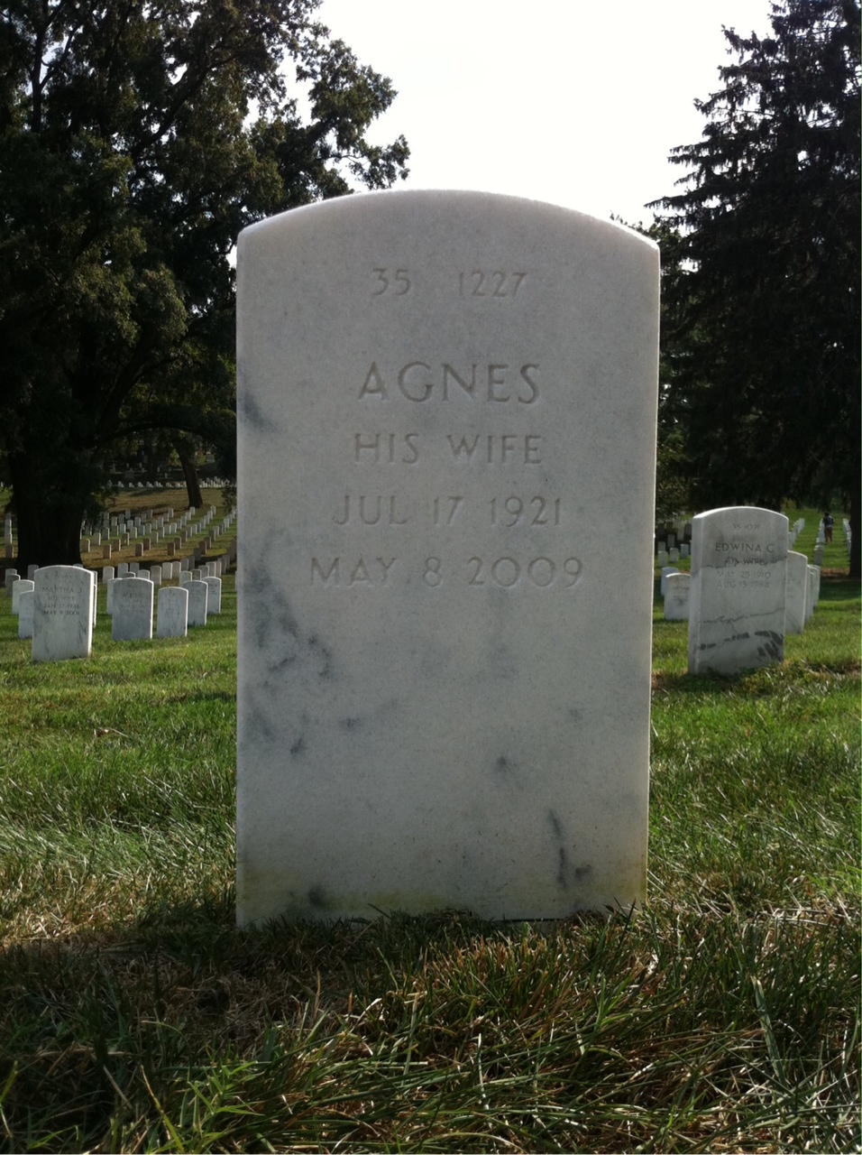 Back of headstone — Joseph Minor